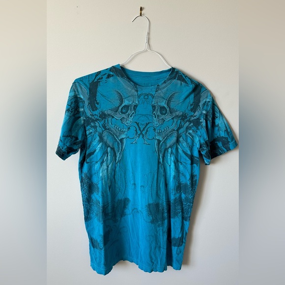 Affliction Other - Blue Skull Shirt by Affliction